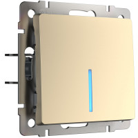 Werkel W1112111/ Выключатель одноклавишный проходной с подсветкой (шампань), a050871