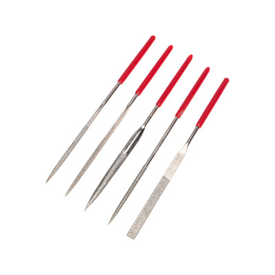 Набор надфилей алмазных KRANZ 140х50х3 мм, 5 шт., KR-12-4111