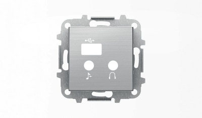 8568.3 AI - Накладка для механизма медиа-комбайна арт.9368.3, серия SKY, цвет нержавеющая сталь - 2CLA856830A1401