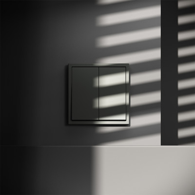 Проходной переключатель встраиваемый VOLTUM S70 двухклавишный 10А, (титан), VLS020306