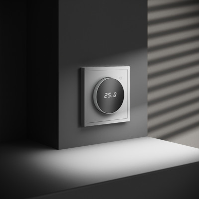 Терморегулятор электронный VOLTUM S70 с индикацией и датчиком, для теплого пола, (белый матовый), VLS070102