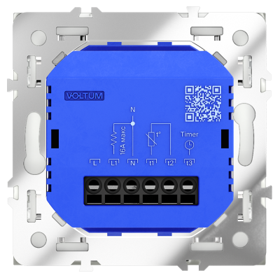 Терморегулятор электронный VOLTUM S70 с индикацией и датчиком, для теплого пола, (белый матовый), VLS070102