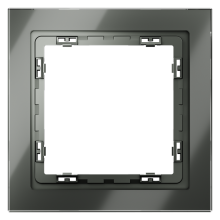 Рамка стеклянная VOLTUM S70 на 1 пост, (титан, стекло), VLS110106
