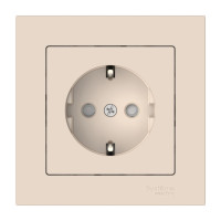 ATN000244S - ATLASDESIGN РОЗЕТКА с заземлением со шторками, 16А, в сборе, быстрозажим. клем., БЕЖЕВЫЙ, Systeme Electric