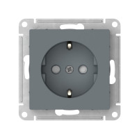 ATN000745S - ATLASDESIGN РОЗЕТКА с заземлением со шторками, 16А, механизм, быстрозажим. клем., ГРИФЕЛЬ, Systeme Electric