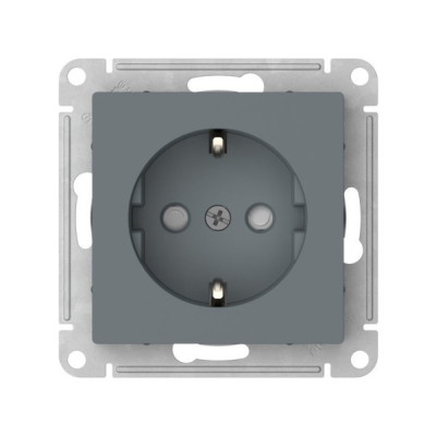 ATN000745S - ATLASDESIGN РОЗЕТКА с заземлением со шторками, 16А, механизм, быстрозажим. клем., ГРИФЕЛЬ, Systeme Electric