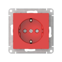 ATN002045S - ATLASDESIGN РОЗЕТКА с заземлением со шторками, 16А, механизм, быстрозажим. клем., КРАСНЫЙ, Systeme Electric