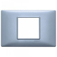 Vimar Накладка для 2 модулей центрально синяя металлизированная, 14652.73
