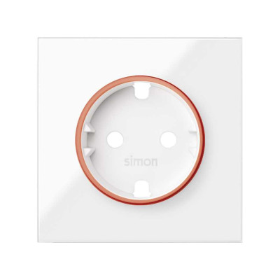 Simon 10000037-130 Накладка розетки Schuko UPS цвета белый глянец S100