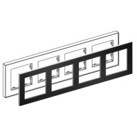 IRIDIUM Рамка на 4 поста, черный, Monaco 04 без кромки, 04P405