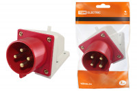 Вилка 524 стационарная 3Р+РЕ 32А 380В IP44 TDM Electric, SQ0605-0015