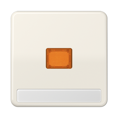 Клавиша с оранжевым окошком для выключателя с подсветкой и полем для надписи; слоновая кость, CD590NAKO