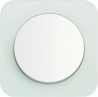 Berker Выключатель 1-клавишный, глянцевый белый/белое стекло, серия R.1