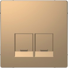 D-Life Накладка для 2-ных разъемов SE, с полем для надписи, шампань