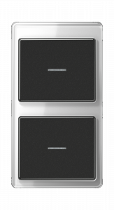 Jung Блок: Выключатель 1-клавишный + Выключатель 1-клавишный, с подсветкой, серия SL 500