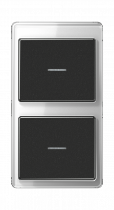 Jung Блок: Выключатель 1-клавишный + Выключатель 1-клавишный, с подсветкой, серия SL 500