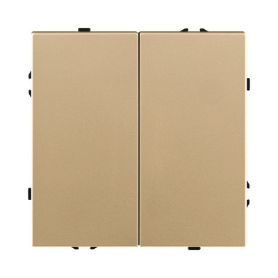 Выключатель 2-клавишный 10А/250В, золотой Kollinger Eclipse EC-004GD