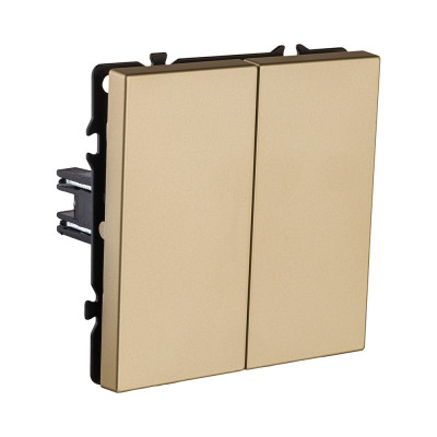 Выключатель 2-клавишный 10А/250В, золотой Kollinger Eclipse EC-004GD