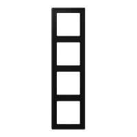 Рамка 4 поста; дюропласт; черный матовый, LS984SWM