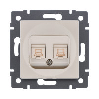 Розетка двойная Ethernet RJ45 Cat.6, золотой Kollinger REA-019GD для Aspekt, Eleganz, Reflex