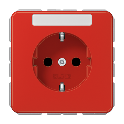 Штепсельная розетка SCHUKO 16A 250V~ с защитой от детей и полем для надписи; красная, CD1520BFKINART