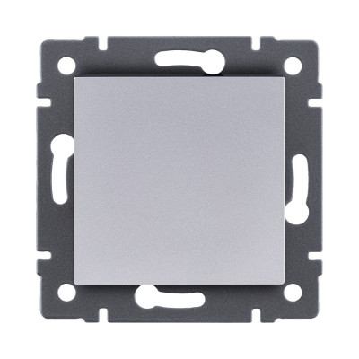 Выключатель кнопочный 1-клавишный 10А/250В, серый Kollinger REA-S-005GY для Aspekt, Eleganz, Reflex