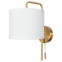 Arte Lamp RUPERT, Бра, цвет арматуры - ПОЛИРОВАННАЯ МЕДЬ, цвет плафона/декора - БЕЛЫЙ, 1х60W E27, A5024AP-1PB