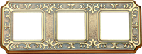 FD01353OP Fede Siena Рамка 3-ная, Gold White Patina