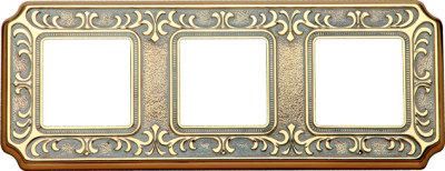 FD01353OP Fede Siena Рамка 3-ная, Gold White Patina