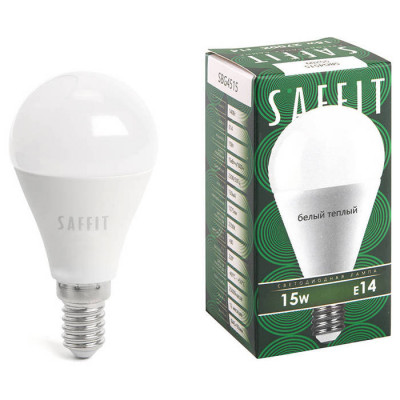 Лампа светодиодная, 15W 230V E14 2700K G45, SBG4515, Feron 55209