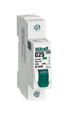 DEKraft Авт. выкл. без теплозащиты 1P 25А х-ка C 6кА ВА-103M