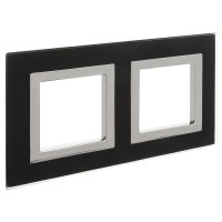 4402824 - ДКС Рамка из натурального стекла, "Avanti", черная, 2 поста