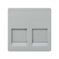 Simon S27 Адаптер на 2хRJ45(12) 75528-, 75540-, 75541-, 75544-39, широкий, шторки, серый, 27486-37