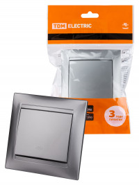 Перекрестный выключатель 1-кл. 10А серебр. металлик "Лама" TDM Electric, SQ1815-0236