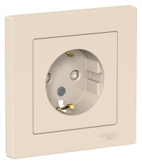 ATN000244 - ATLASDESIGN РОЗЕТКА с заземлением со шторками, 16А, в сборе, БЕЖЕВЫЙ, Systeme Electric