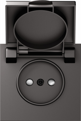 Donel S08 матовый титан накладка для розетки без заземления, с крышкой, 16A 250 В~, серия DB, DS43445