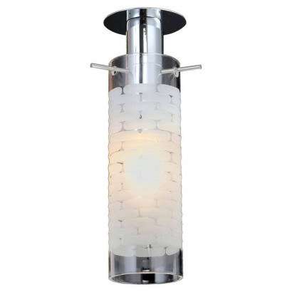 LUSSOLE LEINELL Потолочный светильник, цвет основания - хром, плафон - стекло (цвет - белый), 1x40W E14, LSP-9551