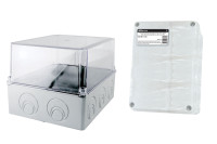 Распаячная коробка ОП 240х195х165мм, проз. крышка, IP55, кабельные ввода d28-3 шт., d37-2 шт., TDM Electric, SQ1401-1278