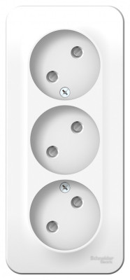 BLANCA О/У РОЗЕТКА 3-я без заземления со шт. ИЗОЛ.ПЛ.,16А, 250В, БЕЛЫЙ