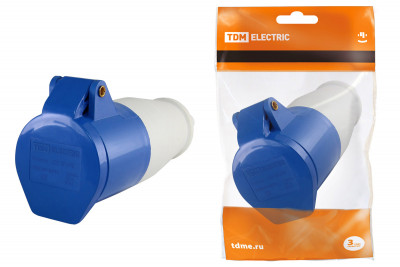 Розетка 223 переносная 2Р+РЕ 32А 220В IP44 TDM Electric, SQ0603-0015