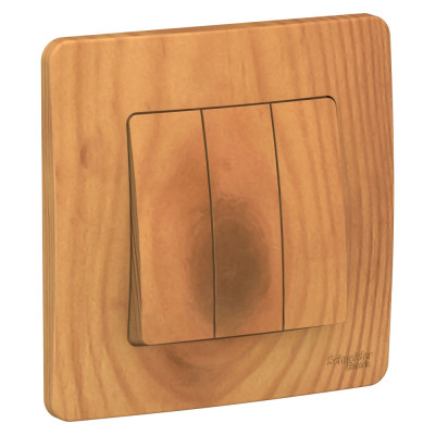 BLANCA С/У 3-клавишный ВЫКЛЮЧАТЕЛЬ (cх.1+1+1), 10А, 250B, ЯСЕНЬ