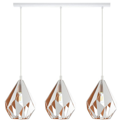 43002 Подвес CARLTON 1, 3x60W (E27), L805, B205, H1100, сталь, белый, золото