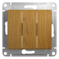 GLOSSA 3-клавишный ВЫКЛЮЧАТЕЛЬ, сх.1+1+1, 10АХ, механизм, ДЕРЕВО ДУБ GLOSSA 3-клавишный ВЫКЛЮЧАТЕЛЬ, сх.1+1+1, 10АХ, механизм, ДЕРЕВО ДУБ
