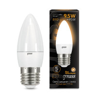 Лампа Gauss Свеча 9.5W 890lm 3000К E27 LED 1/10/100, 103102110