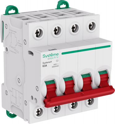 Systeme9 Выключатель нагрузки (ВН) 4P 63A 400В, Systeme Electric, S9S40463
