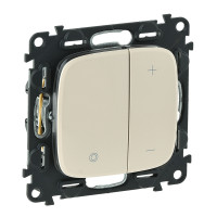 Legrand Valena ALLURE.Светорегулятор кнопочный универсальный 400Вт без нейтрали.С лицевой панелью.Слоновая кость, 752862