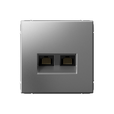 GAL000988 - ARTGALLERY РОЗЕТКА двойная компьютерная RJ45+RJ45, кат.6А, механизм, СТАЛЬ, Systeme Electric