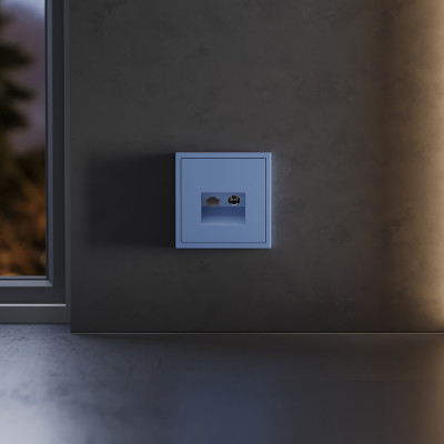 Накладка для розетки TV+RJ45 кат. 6, S70 (деним), VLS002715