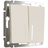 Werkel W1120162/ Выключатель двухклавишный с подсветкой (айвори матовый), a059282