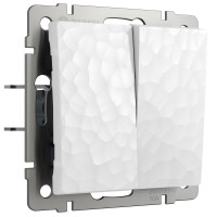 Werkel W1222001/ Выключатель двухклавишный проходной (hammer белый), a052032 Werkel W1222001/ Выключатель двухклавишный проходной (hammer белый), a052032